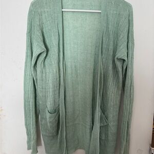 J. Crew Green Cardigan with Ribbed Texture